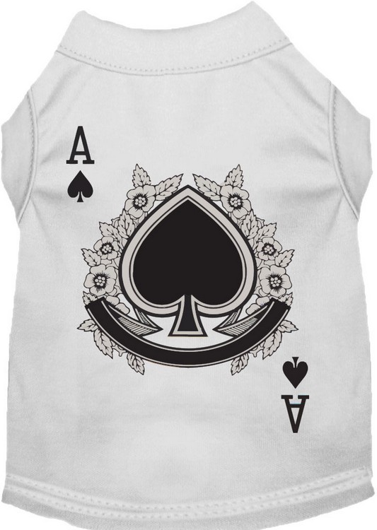 Ace of Spades Costume Screen Print Dog Shirt White Size 4X